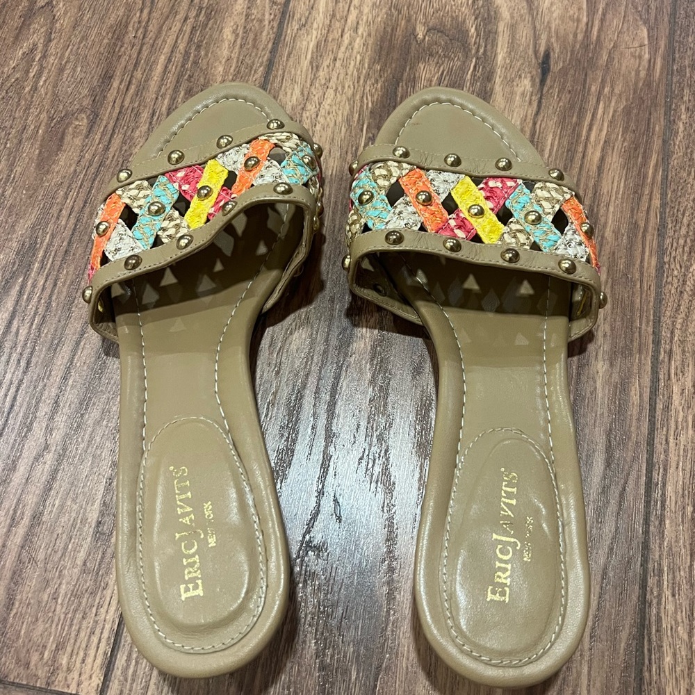 Summer Eric Javits kitten heel sandals